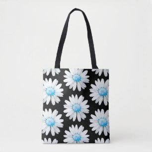 Blauw Gestippelde Madeliefjes Tote Bag