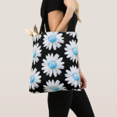Blauw Gestippelde Madeliefjes Tote Bag (Dichtbij)