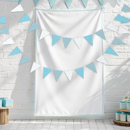 Blauw gestippelde verjaardagsfeestje voor tweeling vlaggetjes