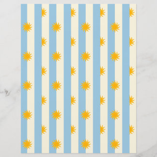 Blauw gestreepd goud zonneschijn scrapbookpapier -