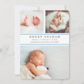 Blauw Gestreept | Aankondiging van de geboorte van (Voorkant)