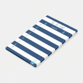 Blauw gestreept, anker, takenlijst post-it® notes (Schuin)