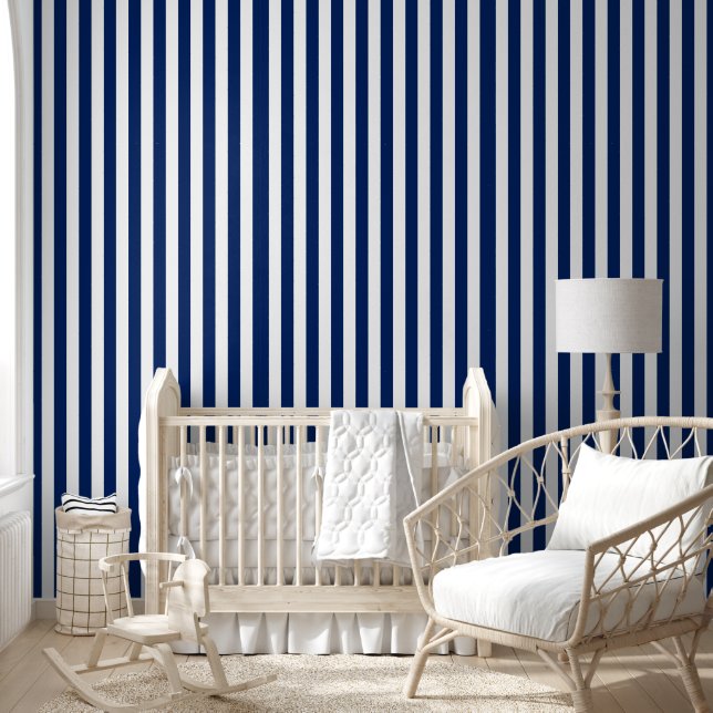 Blauw gestreept behang (Kinderen)