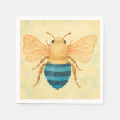 Blauw gestreept bijenservet servet (Voorkant)