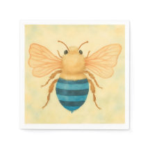 Blauw gestreept bijenservet