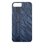 Blauw gestreept camo met aangepaste tekst Case-Mate iPhone case (Achterkant)