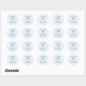Blauw gestreept Dank je wel  Ronde Sticker (Vel)