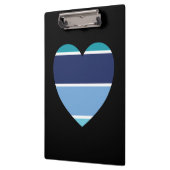 Blauw gestreept hart klembord (Links)