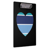 Blauw gestreept hart klembord (Rechts)
