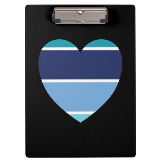 Blauw gestreept hart klembord (Voorkant)