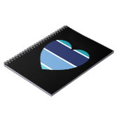 Blauw gestreept hart notitieboek (Linkerzijde)
