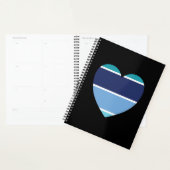 Blauw gestreept hart planner (Display)