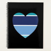 Blauw gestreept hart planner (Voorkant)