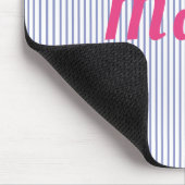 Blauw gestreept met roze naam Mousepad Muismat (Hoek)