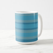 Blauw gestreept monochromatisch koffiemok (Voorkant rechts)