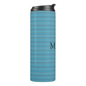 Blauw gestreept monochromatisch thermosbeker (Gedraaid links)