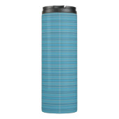 Blauw gestreept monochromatisch thermosbeker (Achterkant)