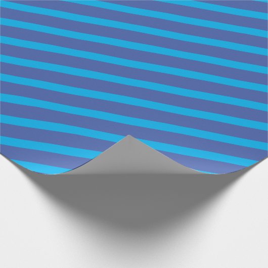 Blauw gestreept omslagpapier cadeaupapier (Hoek)