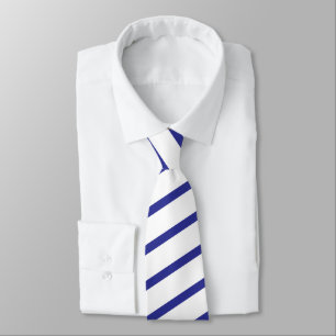 Blauw gestreept op wit stropdas