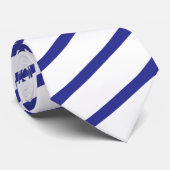 Blauw gestreept op wit stropdas (Opgerold)