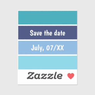 Blauw gestreept sparen de Datum Sticker
