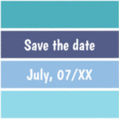 Blauw gestreept sparen de Datum Sticker (Voorkant)