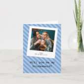 Blauw gestreept "Wil je mijn bruidsmeisje zijn?" F (Voorkant)