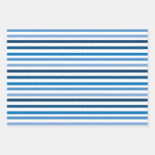 Blauw gestreept wit inpakpapier vel (Voorkant)