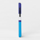 Blauw gestreepte achternaam naam op maat Case-Mate iPhone case (Achterkant/links)