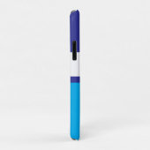Blauw gestreepte achternaam naam op maat Case-Mate iPhone case (Achterkant/rechts)