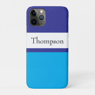 Blauw gestreepte achternaam naam op maat Case-Mate iPhone case