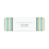 Blauw gestreepte adreslabel Sticker (Voorkant)