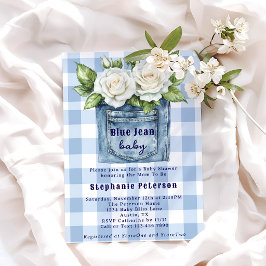 Blauw gestreepte baby bloemen geruit jongens babys kaart