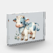 Blauw Gestreepte Baby Koe Pastel Boerderij Estheti Fotoblokken (Links)