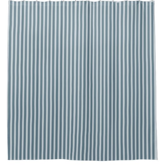 Blauw Gestreepte Badkamer Douchegordijn (Voorkant)
