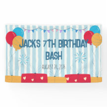 Blauw gestreepte ballonnen & cadeaus Aangepaste jo