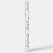 Blauw gestreepte bloemige gepersonaliseerd Case-Mate iPhone case (Achterkant / Links)