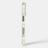 Blauw gestreepte bloemige gepersonaliseerde Case-Mate iPhone case (Achterkant / Rechts)