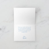 Blauw gestreepte bruiloftsshower met vintage horte bedankkaart (Binnen)