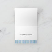 Blauw Gestreepte Dankkaart Bedankkaart (Binnen)