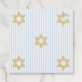 Blauw gestreepte Davidster Mazel Tov-cadeaubijslui Bedankjes Labels (Achterkant)