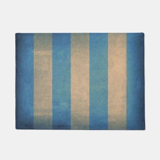  blauw gestreepte dekstoelbekleding deurmat (Voorkant)