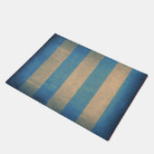  blauw gestreepte dekstoelbekleding deurmat (Schuin)