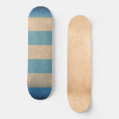 blauw gestreepte dekstoelbekleding persoonlijk skateboard (Voorkant)