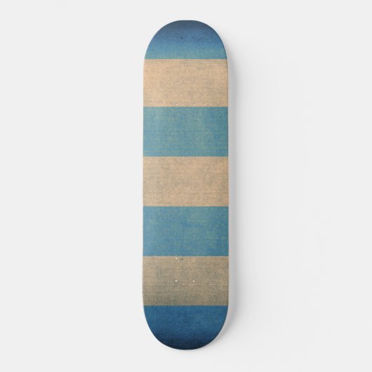 blauw gestreepte dekstoelbekleding persoonlijk skateboard (Voorkant)