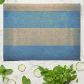  blauw gestreepte dekstoelbekleding theedoek (Gevouwen)