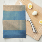  blauw gestreepte dekstoelbekleding theedoek (Quarter Fold)