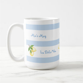 Blauw gestreepte Dolce Vita PERSOONLIJKE mok