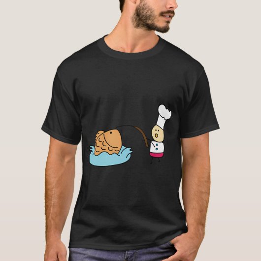 Blauw gestreepte engelvis t-shirt (Voorkant)