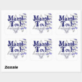Blauw gestreepte gebedsjaal Mazel Tov Bar Mitzvah Vierkante Sticker (Vel)